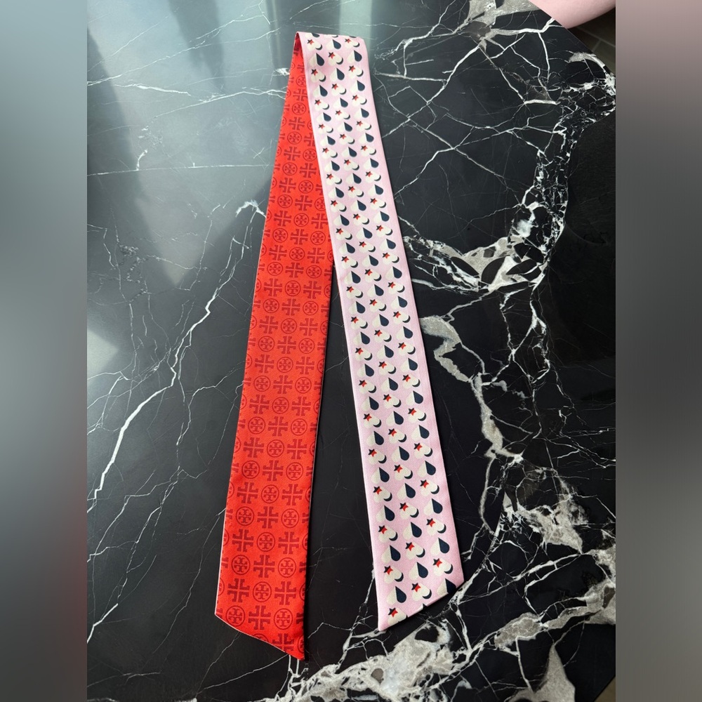 Tory Burch twisty silk ribbon tie